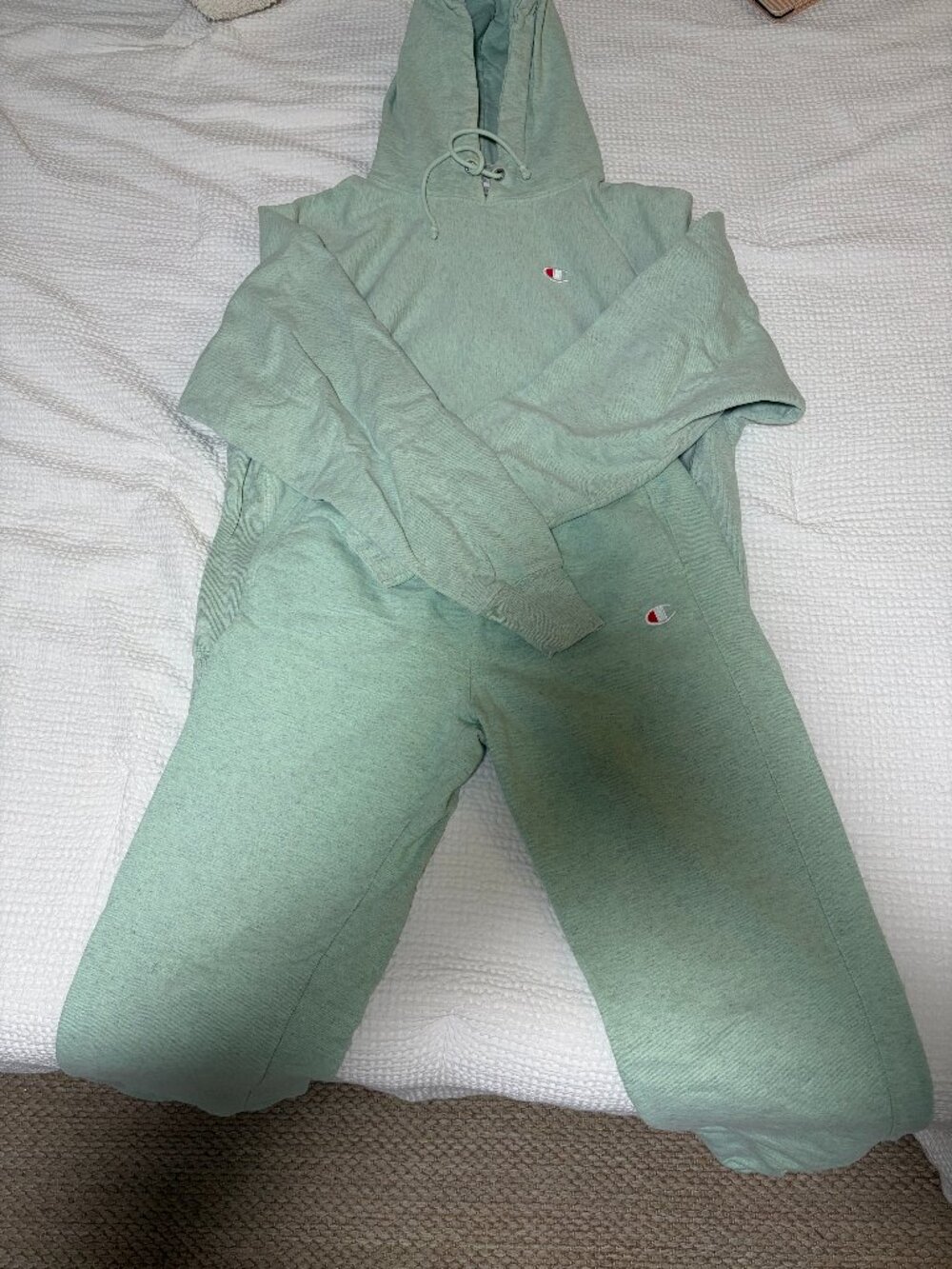 Light Green Champion Sweat Set Large Top Medium Bottom